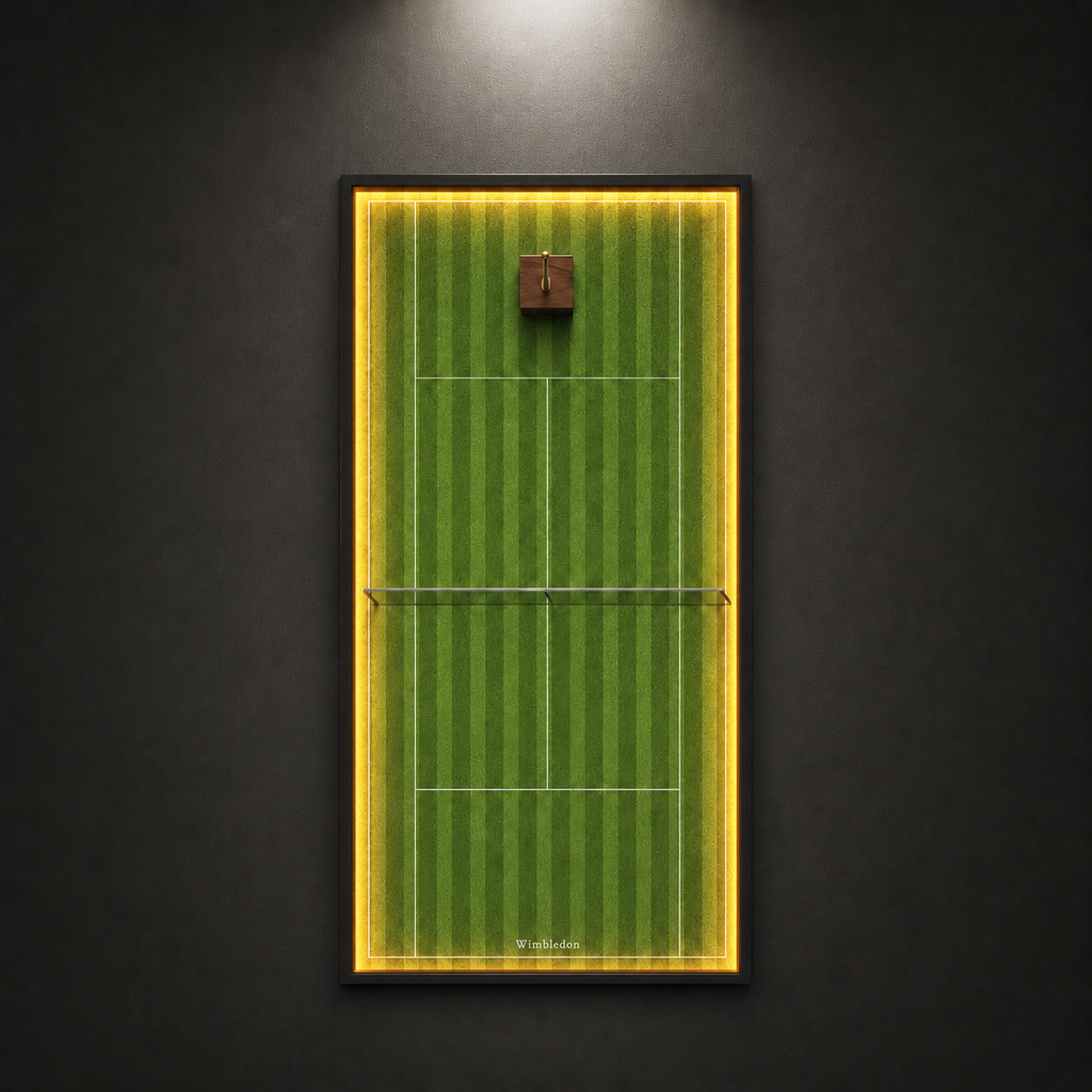 Premium Rectangular Racket Display Frame - Wimbledon (LED Gallery Edition)