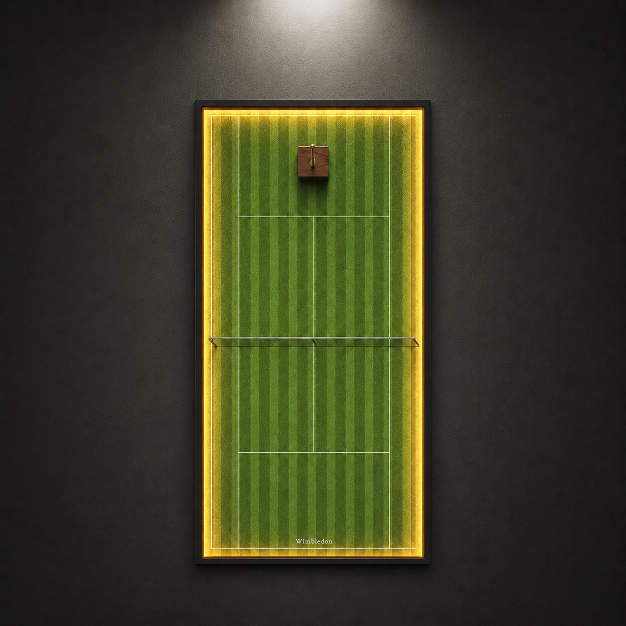 Premium Rectangular Racket Display Frame - Wimbledon (LED Gallery Edition)