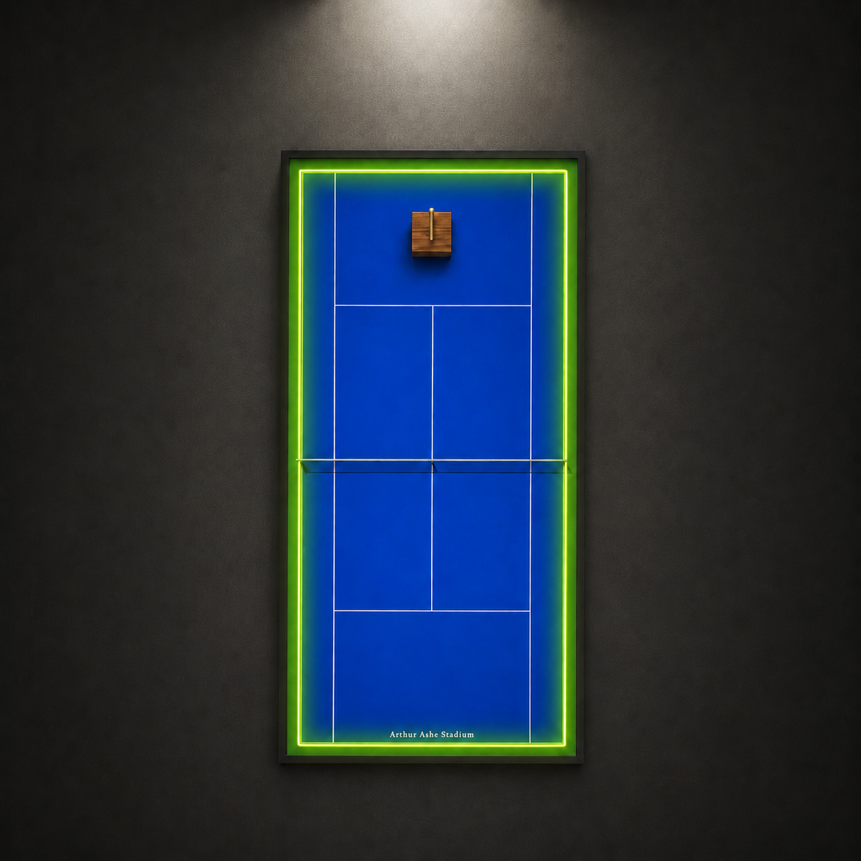 Premium Rectangular Racket Display Frame - Arthur Ashe Stadium (LED Gallery Edition)