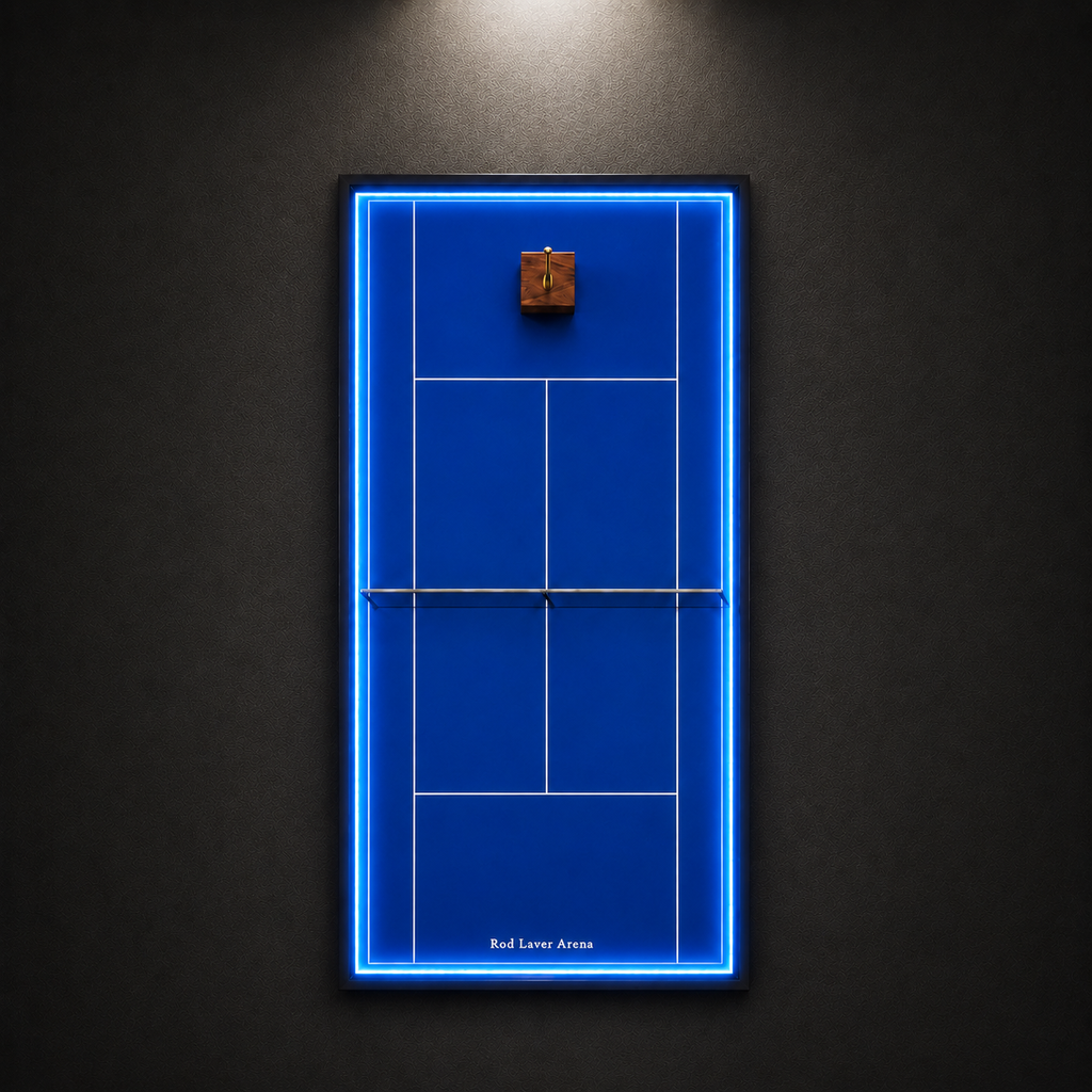 Premium Rectangular Racket Display Frame - Rod Laver Arena (LED Gallery Edition)