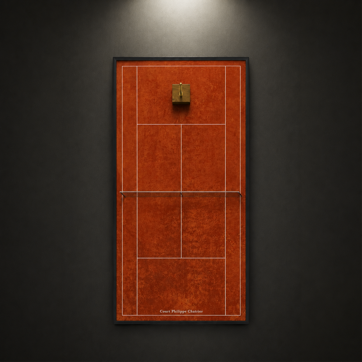 Premium Rectangular Racket Display Frame - Court Philippe-Chatrier Edition