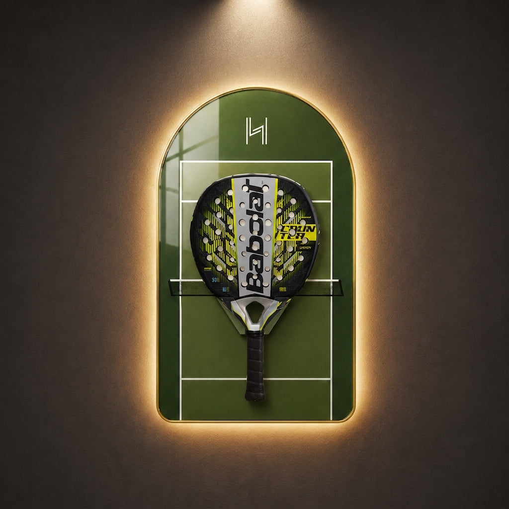 Padel Racket Display Frame — Arched LED Edition