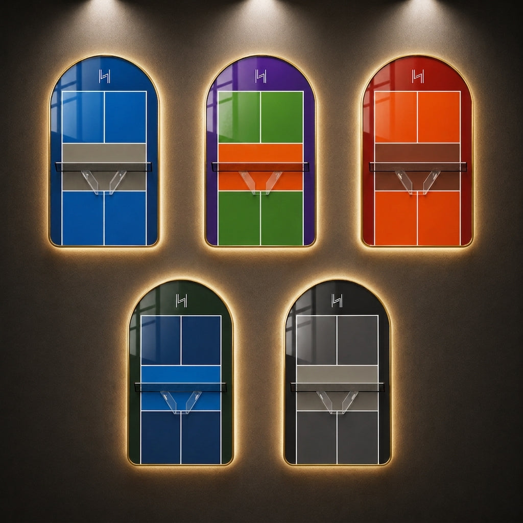 Pickleball Paddle Display Frame — Arched LED Edition