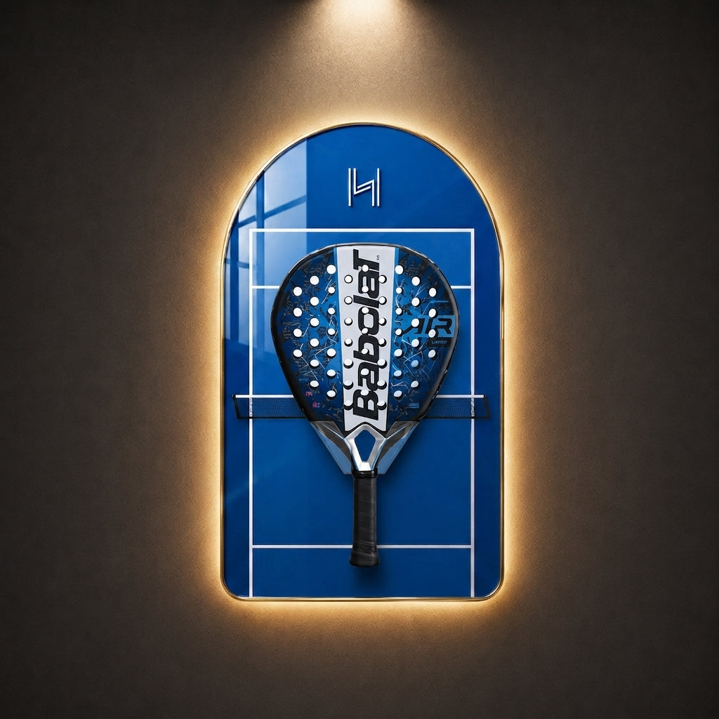 Padel Racket Display Frame — Arched LED Edition