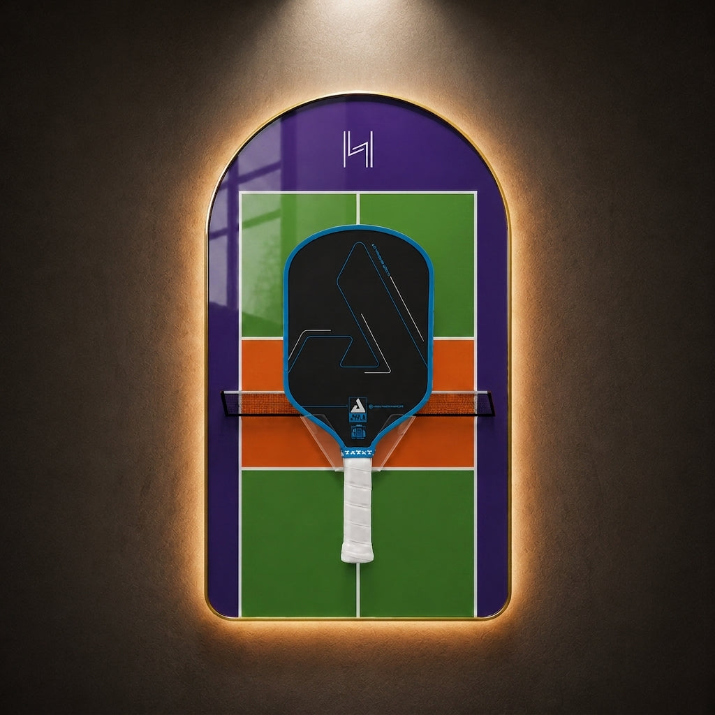 Pickleball Paddle Display Frame — Arched LED Edition