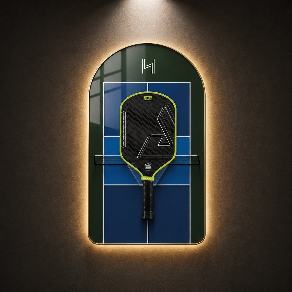 Pickleball Paddle Display Frame — Arched LED Edition