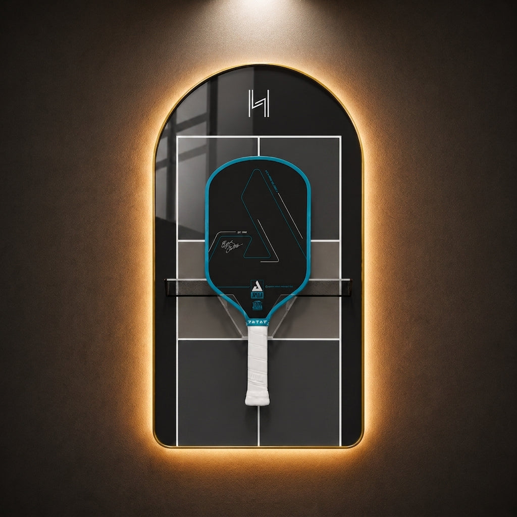 Pickleball Paddle Display Frame — Arched LED Edition