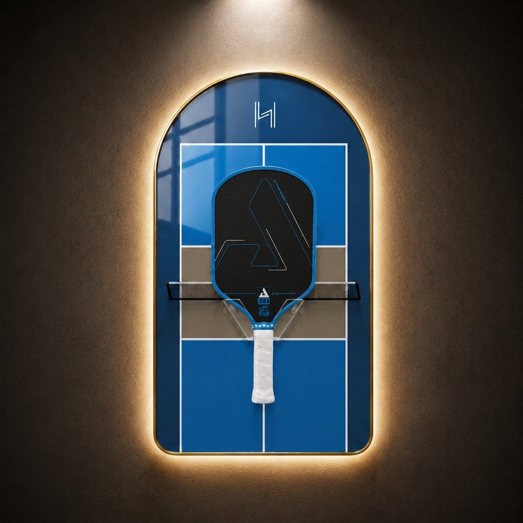 Pickleball Paddle Display Frame — Arched LED Edition
