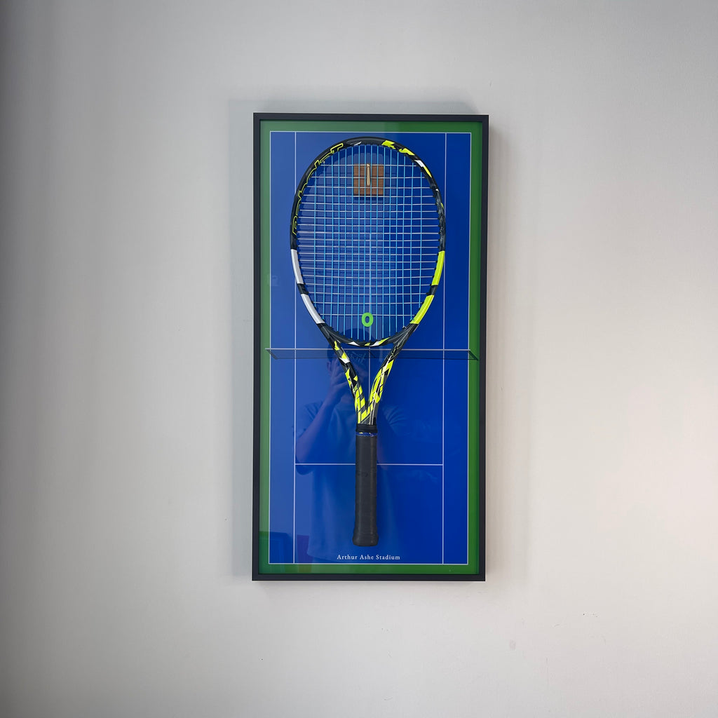 Premium Rectangular Racket Display Frame - Arthur Ashe Stadium Edition