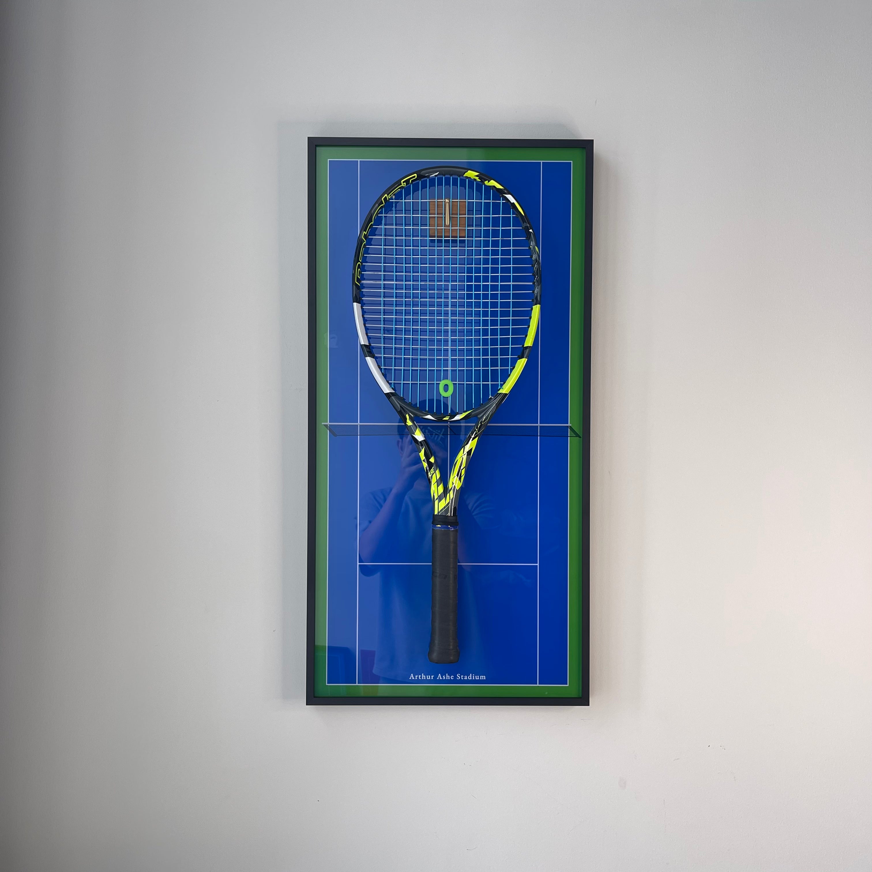 Premium Rectangular Racket Display Frame - Arthur Ashe Stadium Edition