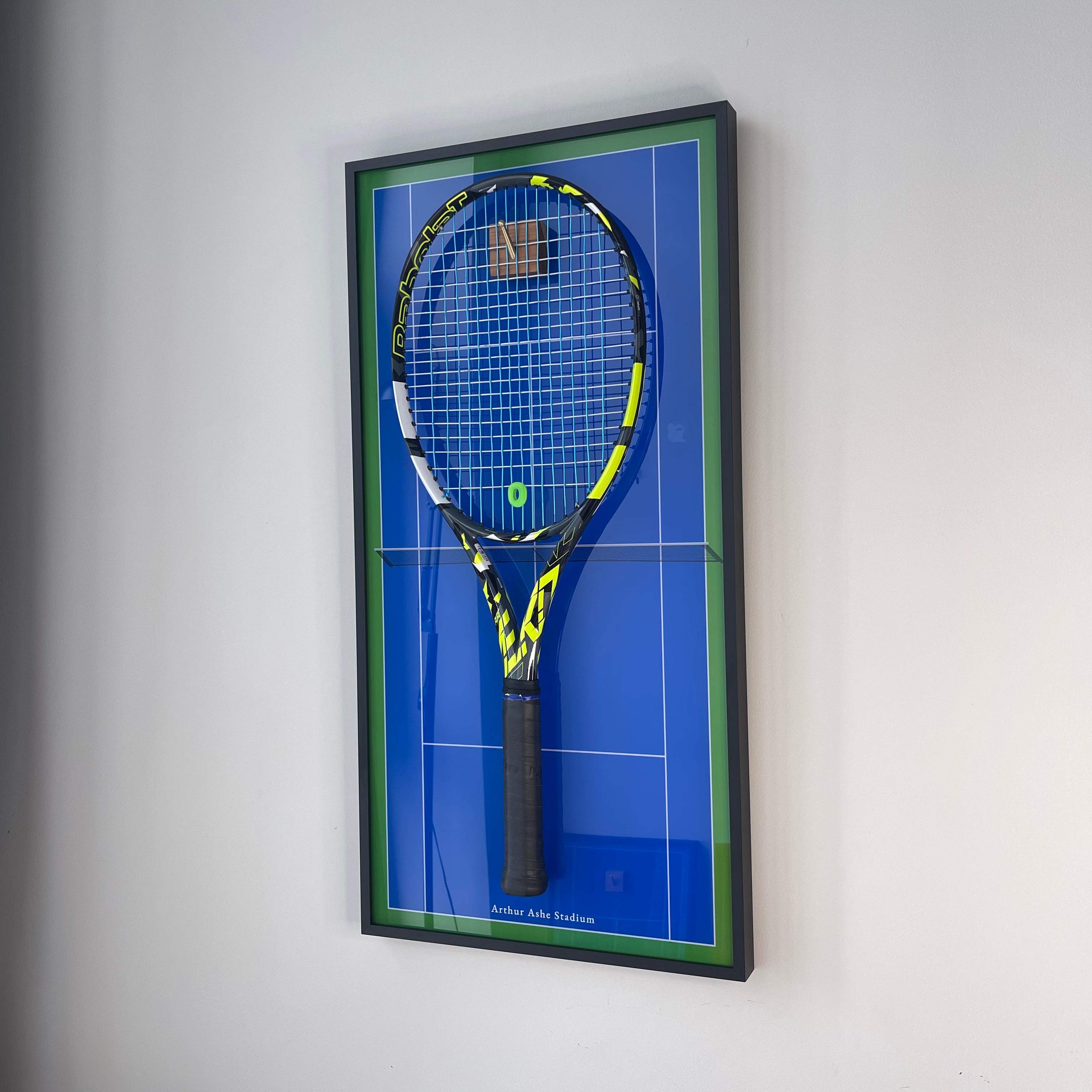 Premium Rectangular Racket Display Frame - Arthur Ashe Stadium Edition