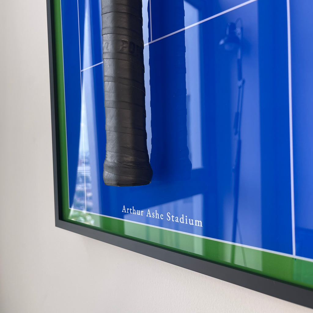 Premium Rectangular Racket Display Frame - Arthur Ashe Stadium Edition