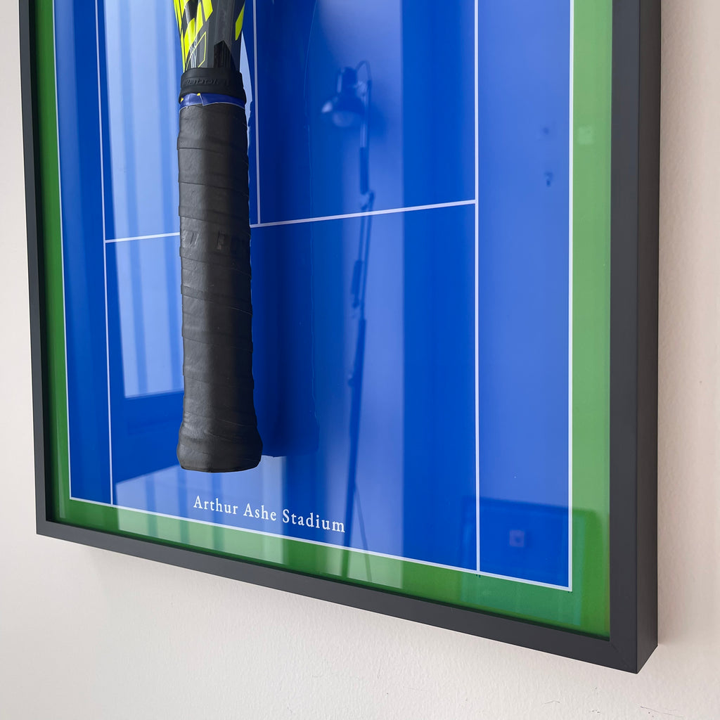 Premium Rectangular Racket Display Frame - Arthur Ashe Stadium Edition