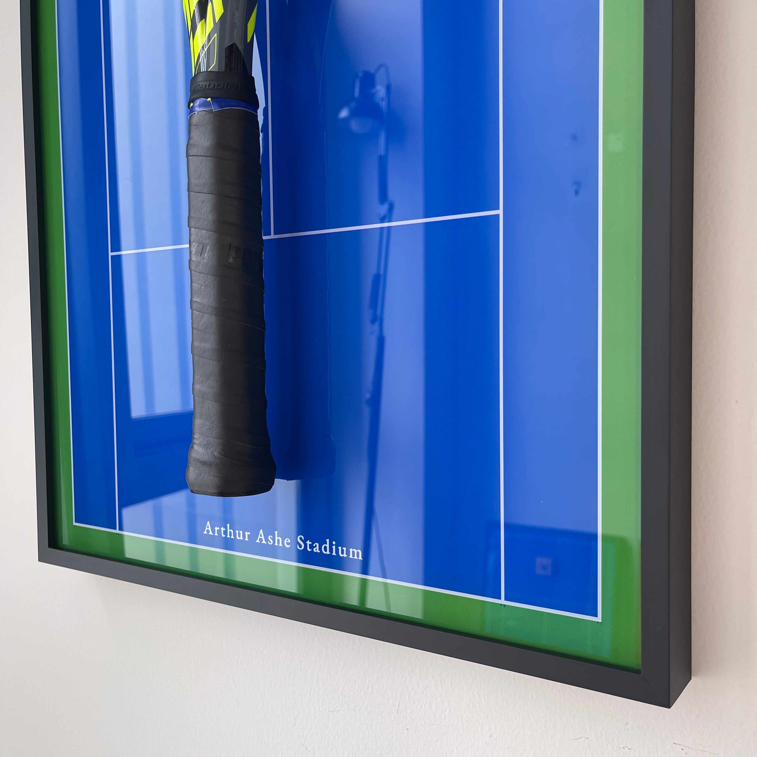 Premium Rectangular Racket Display Frame - Arthur Ashe Stadium Edition