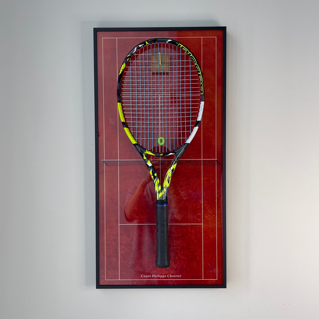 Premium Rectangular Racket Display Frame - Court Philippe-Chatrier Edition