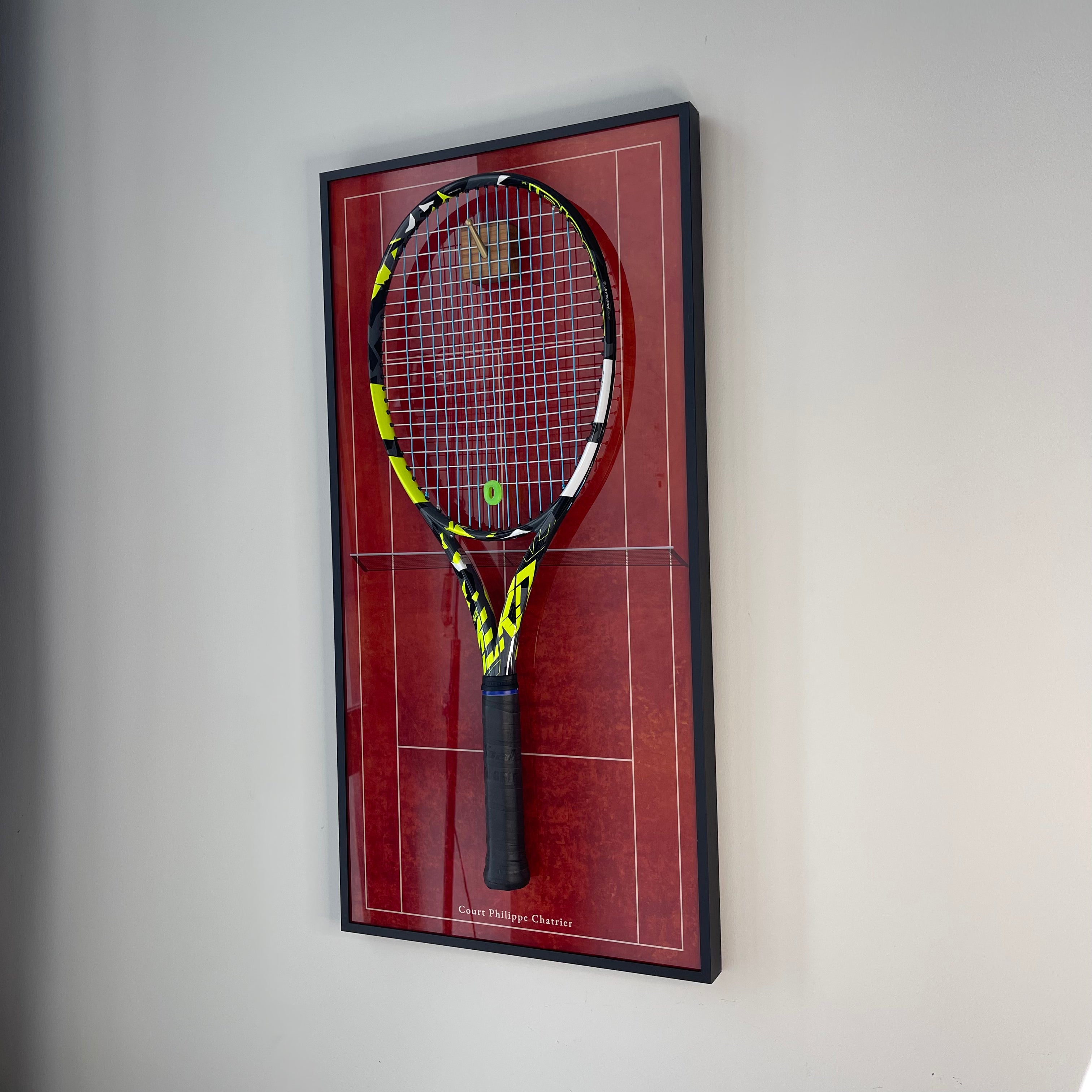 Premium Rectangular Racket Display Frame - Court Philippe-Chatrier Edition