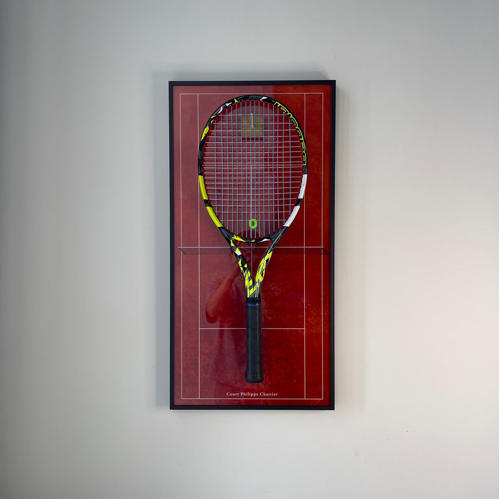 Premium Rectangular Racket Display Frame - Court Philippe-Chatrier Edition