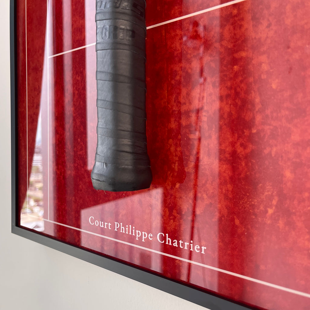 Premium Rectangular Racket Display Frame - Court Philippe-Chatrier Edition