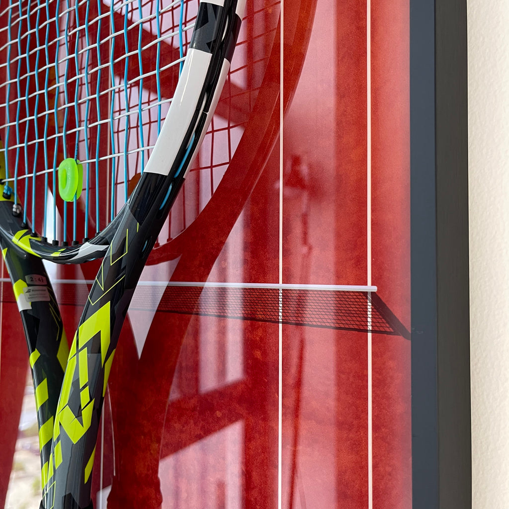 Premium Rectangular Racket Display Frame - Court Philippe-Chatrier Edition
