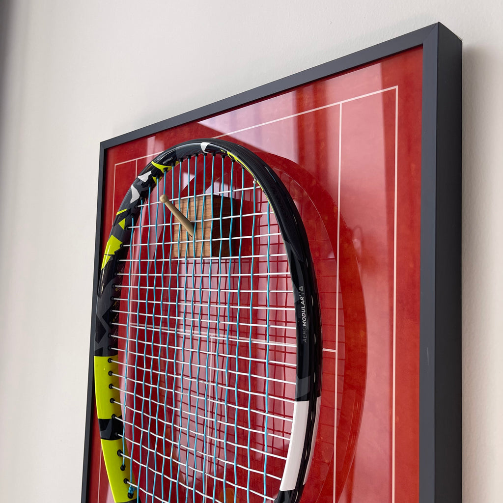 Premium Rectangular Racket Display Frame - Court Philippe-Chatrier Edition