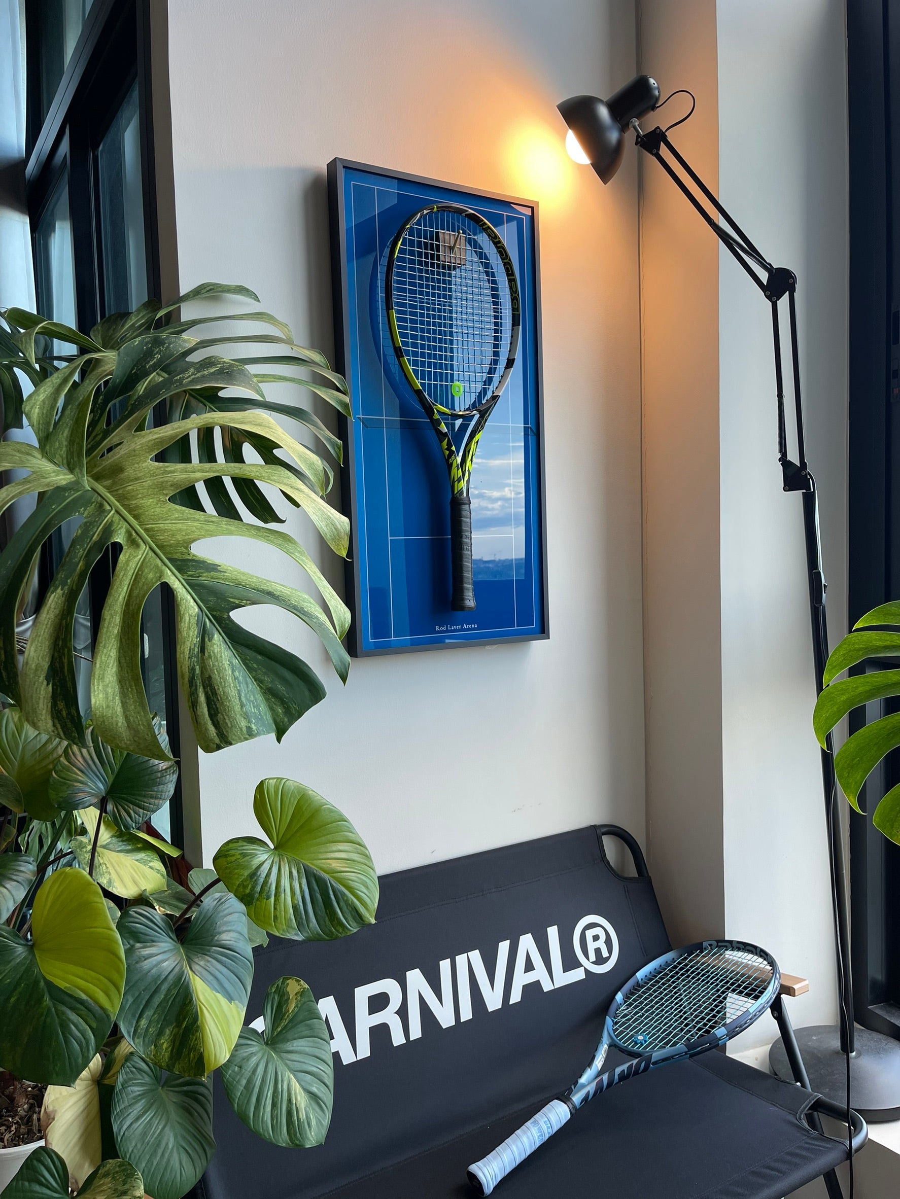 Premium Rectangular Racket Display Frame - Rod Laver Arena Edition