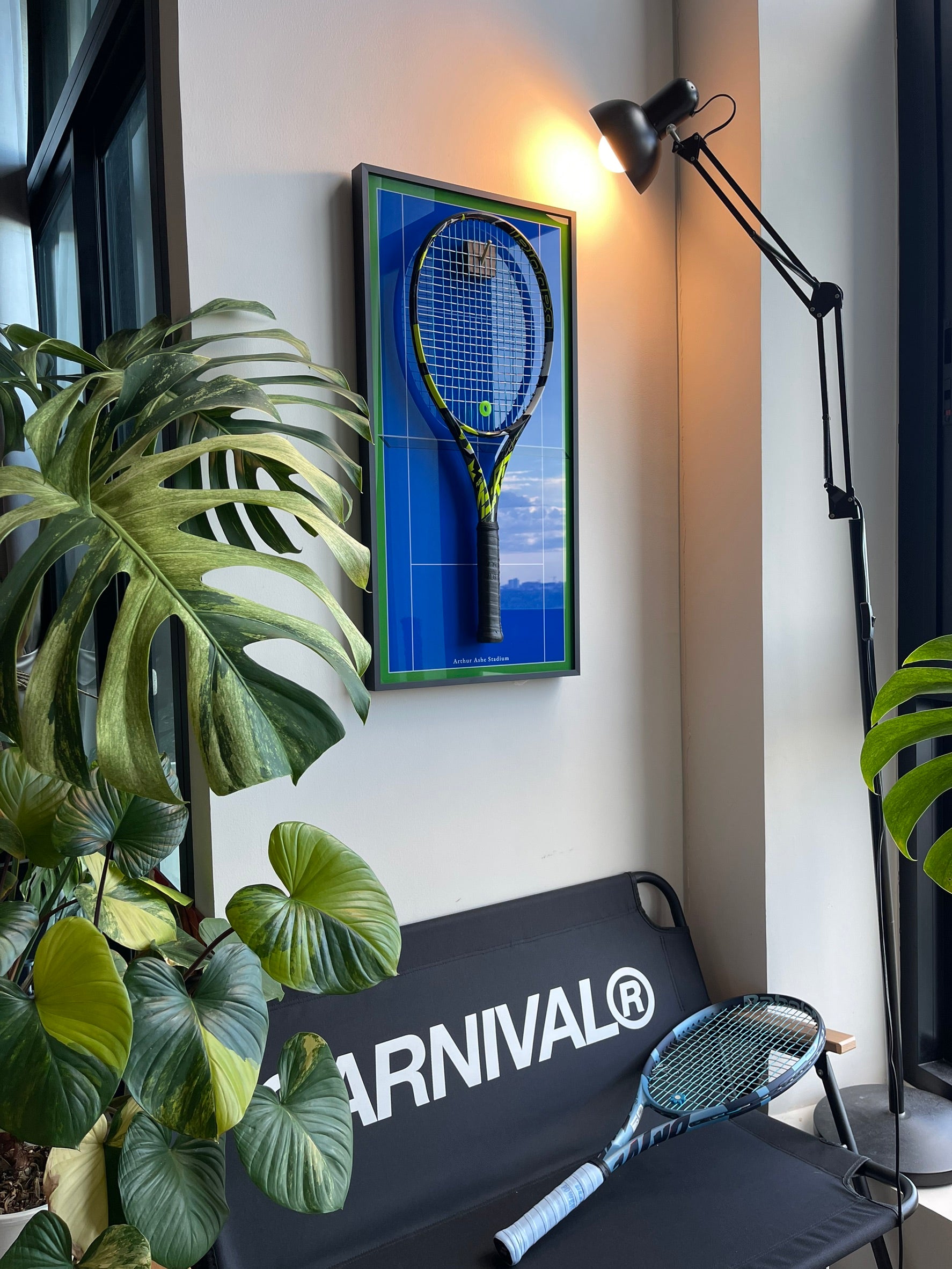 Premium Rectangular Racket Display Frame - Arthur Ashe Stadium Edition