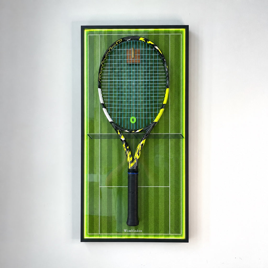 Premium Rectangular Racket Display Frame - Wimbledon (LED Gallery Edition)