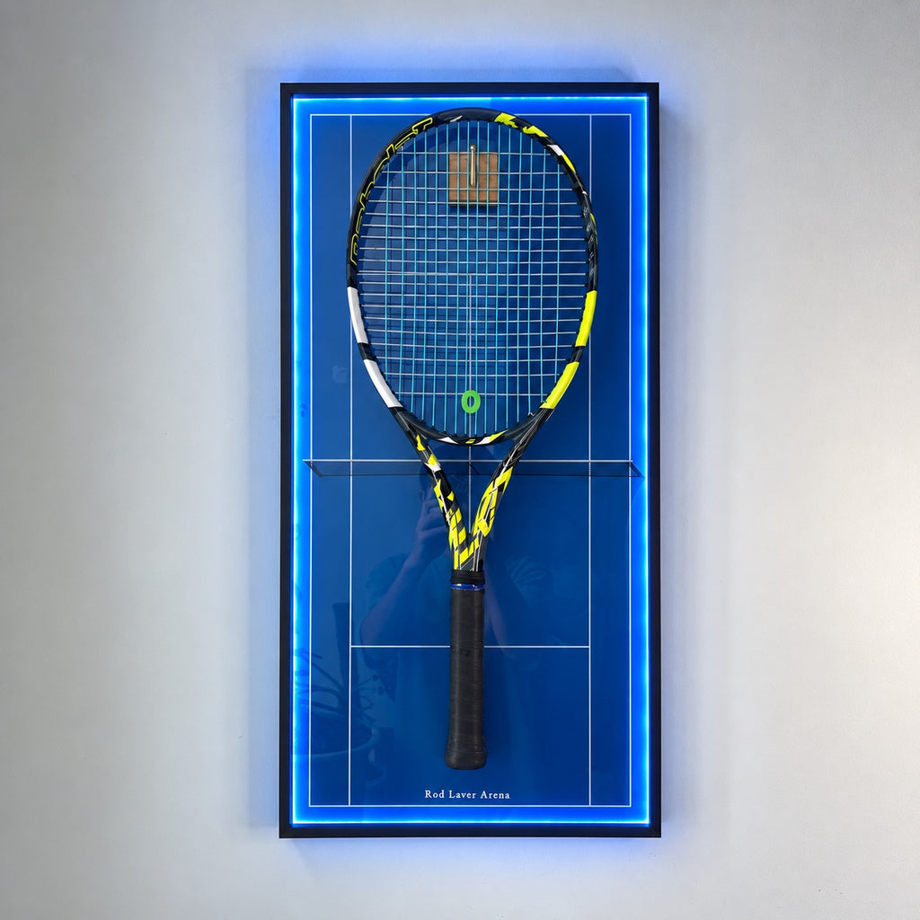 Premium Rectangular Racket Display Frame - Rod Laver Arena (LED Gallery Edition)