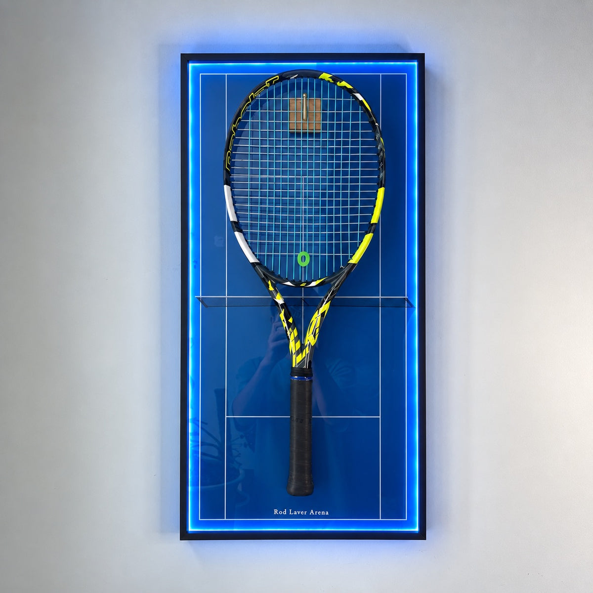 Premium Rectangular Racket Display Frame - Rod Laver Arena (LED Gallery Edition)