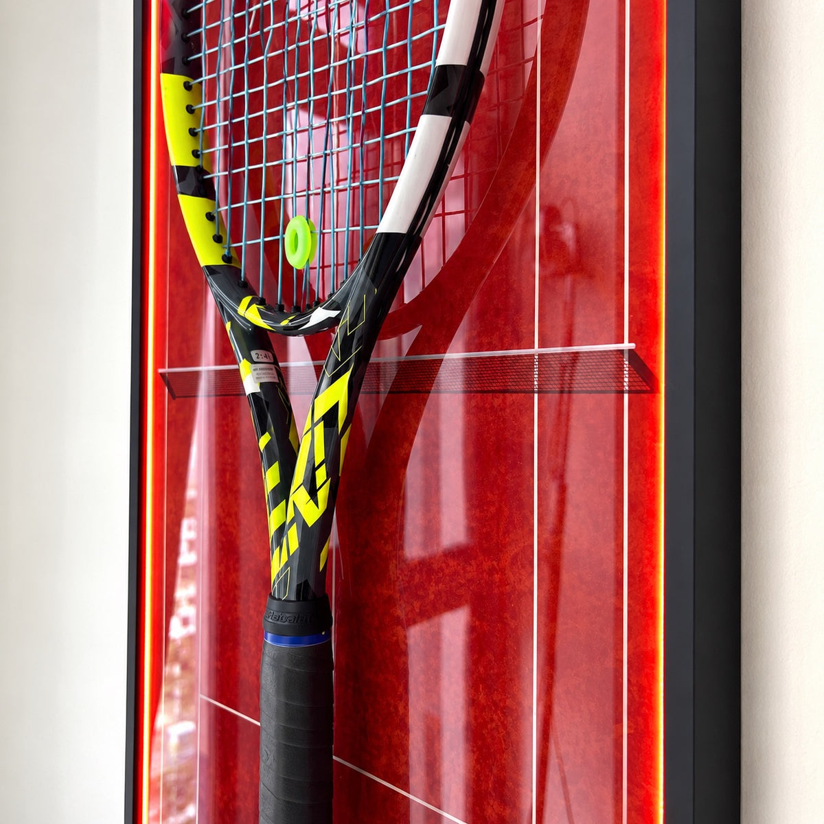 Premium Rectangular Racket Display Frame - Court Philippe-Chatrier (LED Gallery Edition)