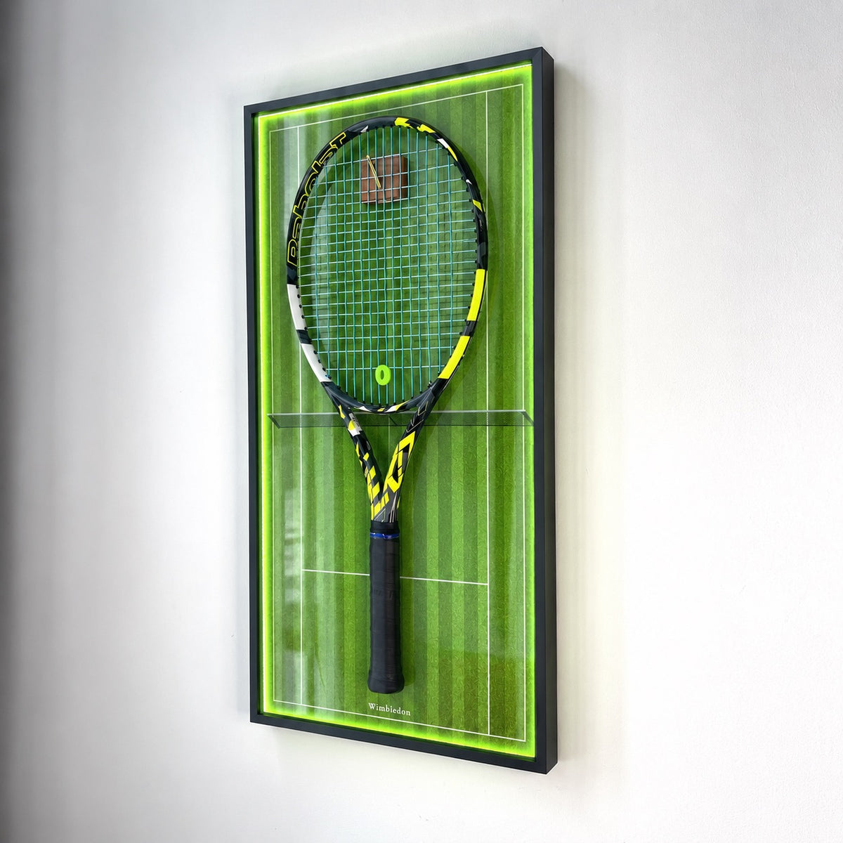 Premium Rectangular Racket Display Frame - Wimbledon (LED Gallery Edition)