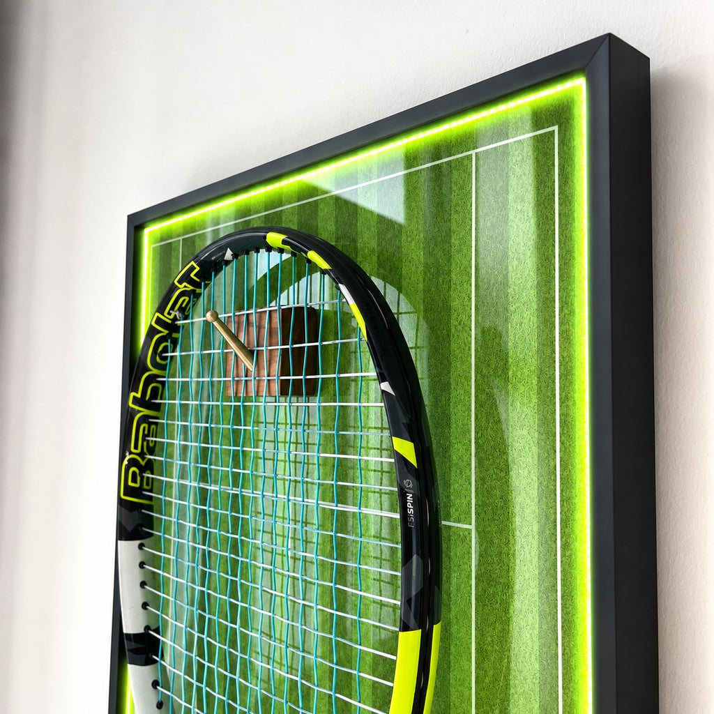 Premium Rectangular Racket Display Frame - Wimbledon (LED Gallery Edition)