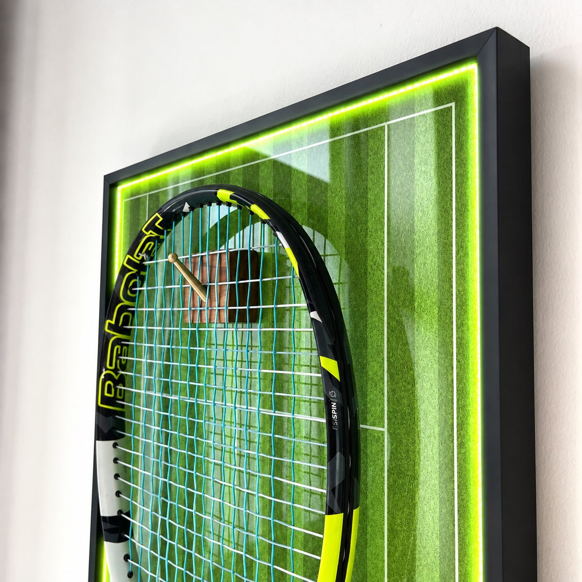 Premium Rectangular Racket Display Frame - Wimbledon (LED Gallery Edition)