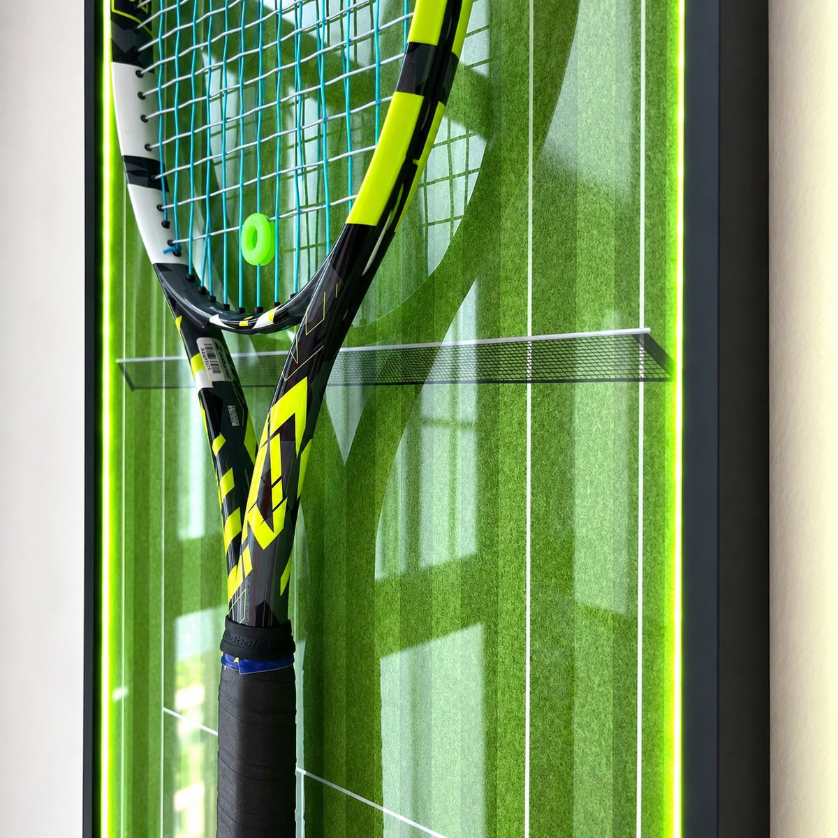 Premium Rectangular Racket Display Frame - Wimbledon (LED Gallery Edition)