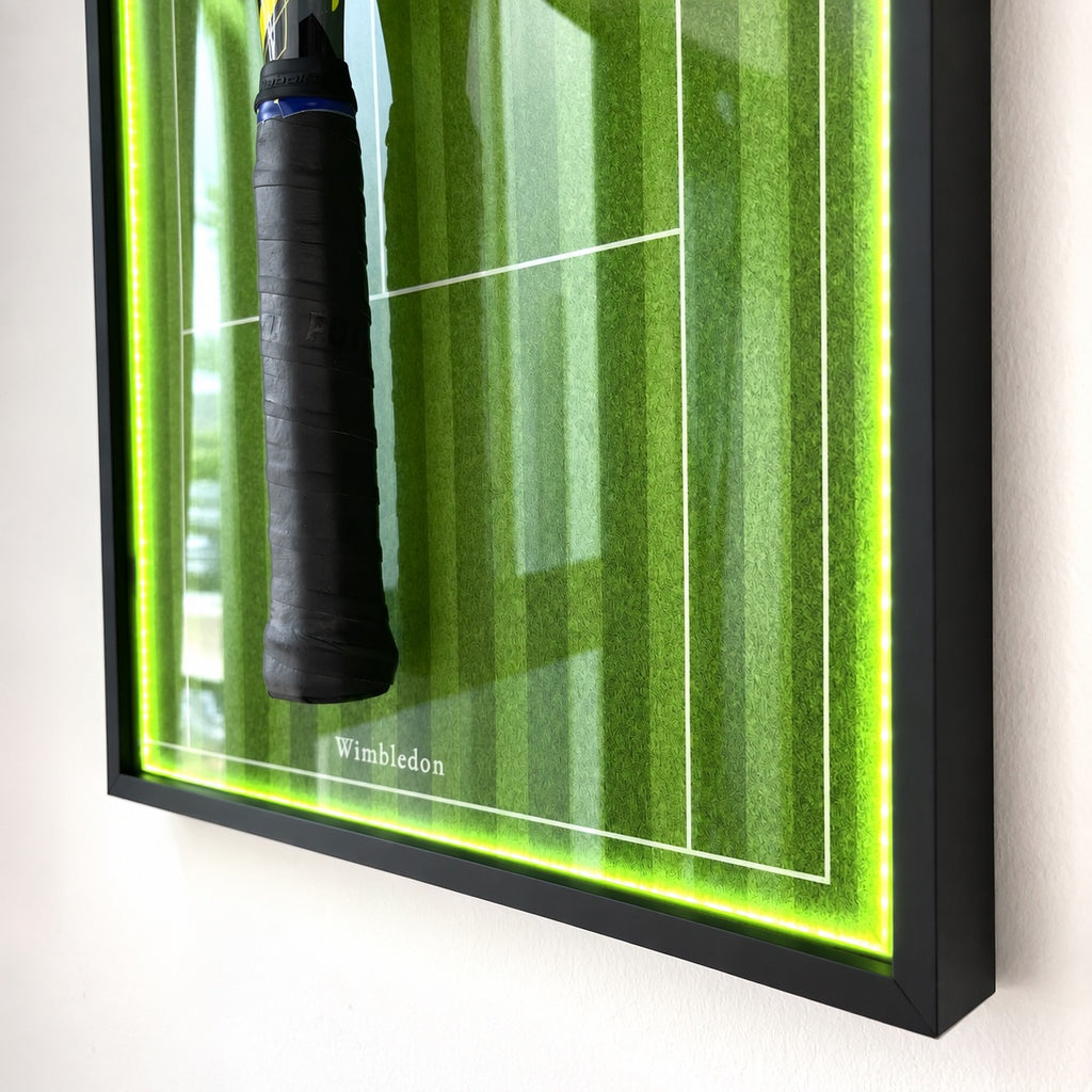 Premium Rectangular Racket Display Frame - Wimbledon (LED Gallery Edition)