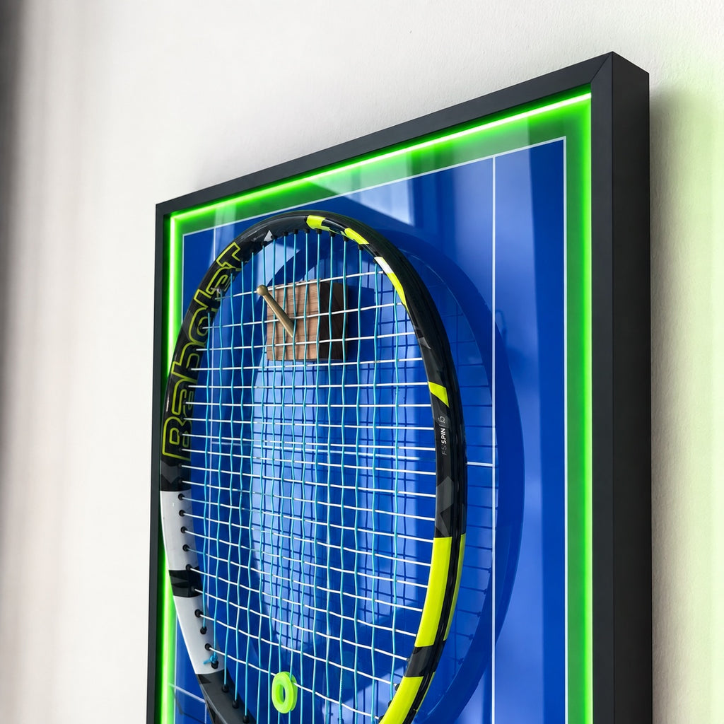 Premium Rectangular Racket Display Frame - Arthur Ashe Stadium (LED Gallery Edition)