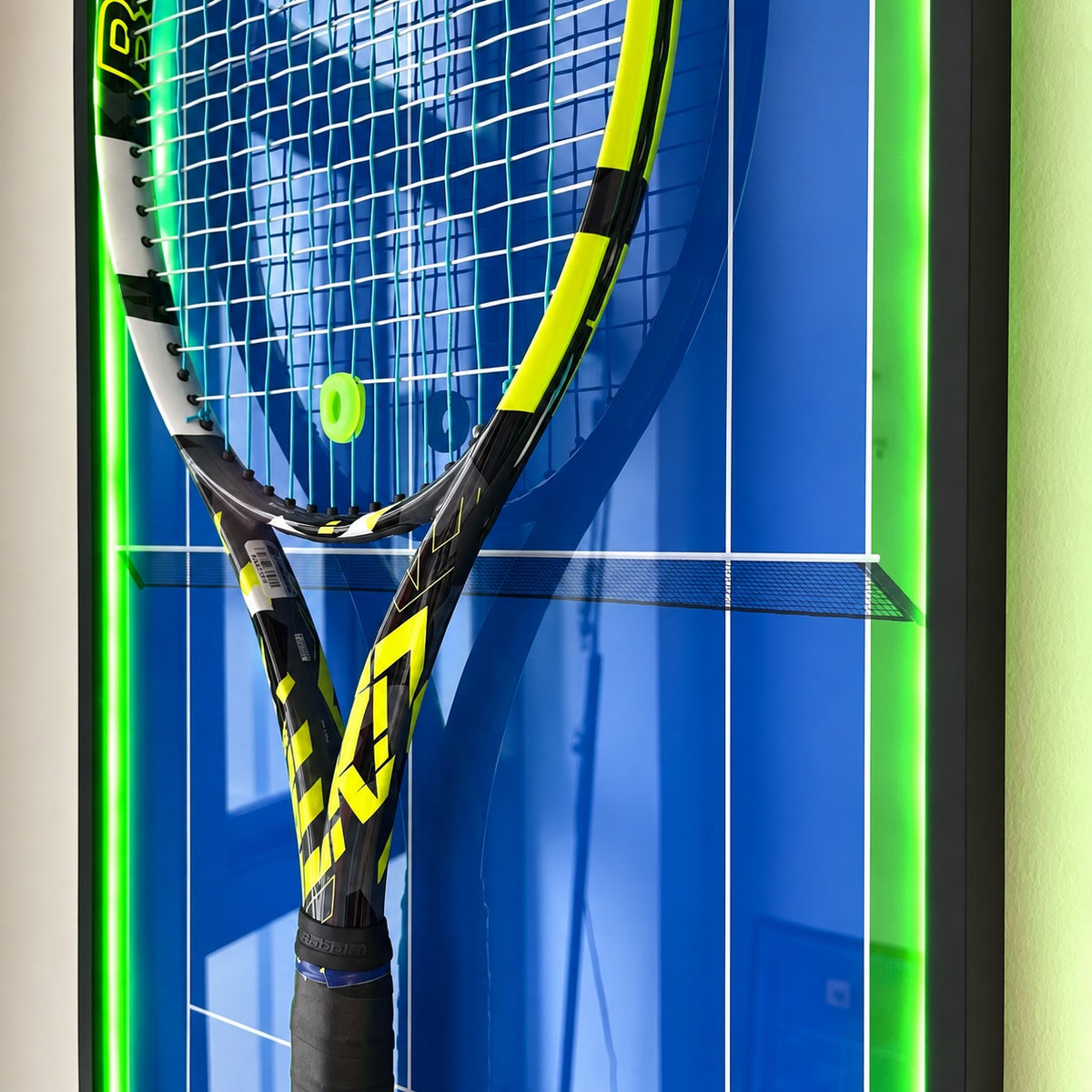 Premium Rectangular Racket Display Frame - Arthur Ashe Stadium (LED Gallery Edition)