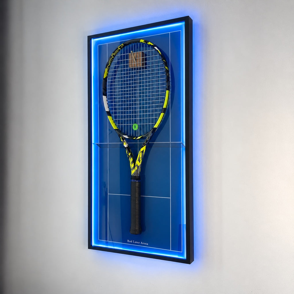 Premium Rectangular Racket Display Frame - Rod Laver Arena (LED Gallery Edition)