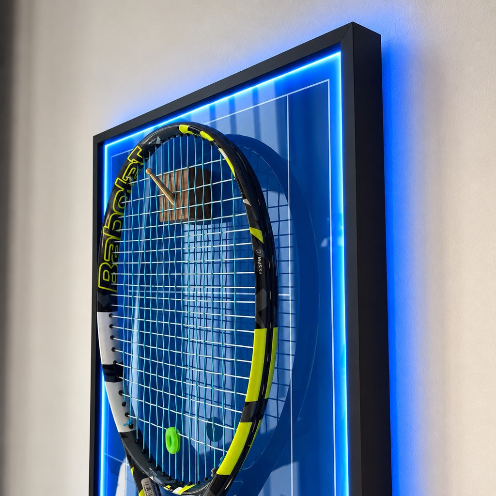 Premium Rectangular Racket Display Frame - Rod Laver Arena (LED Gallery Edition)