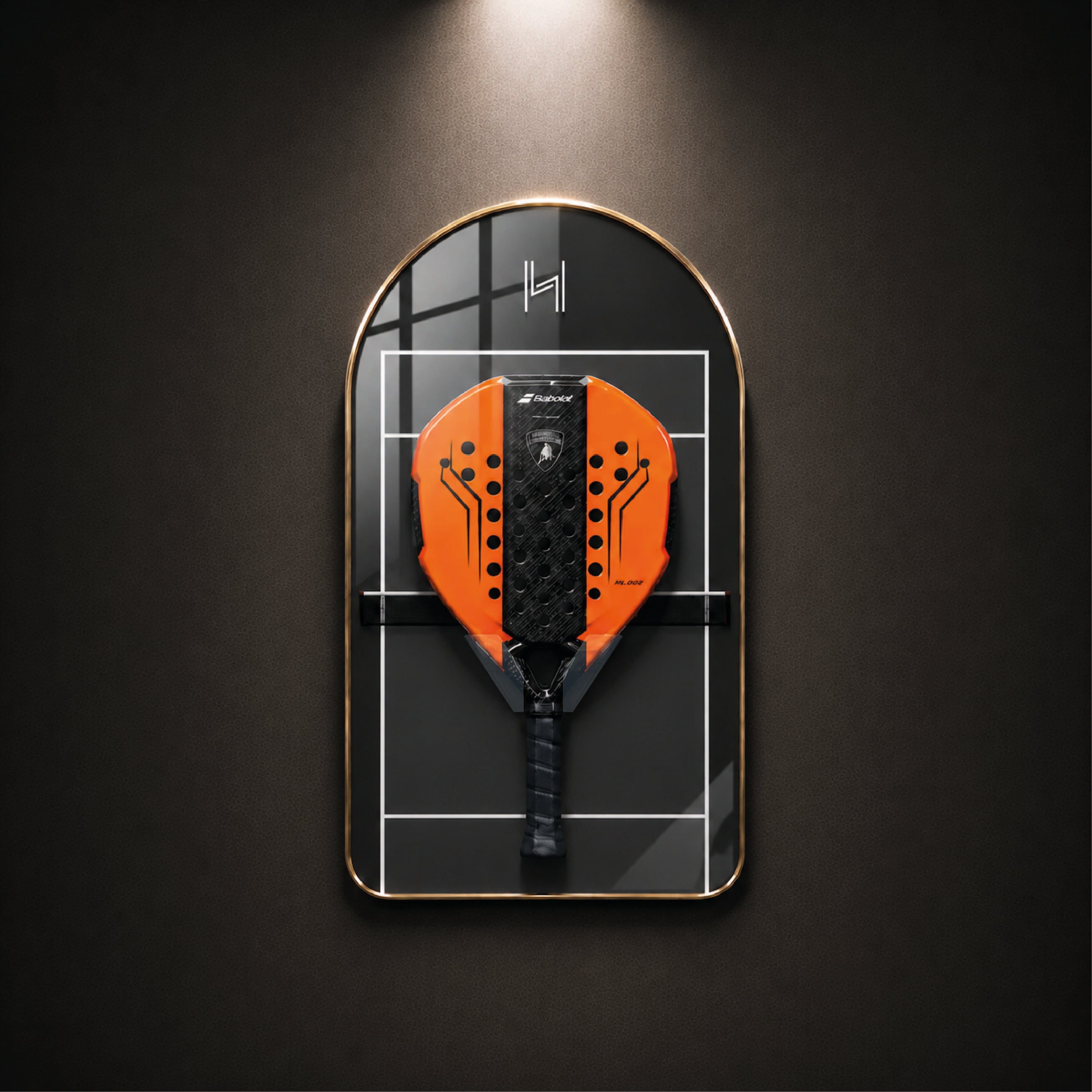 Premium Padel Racket Display Frame Black Court Edition (Excluding the Racket)