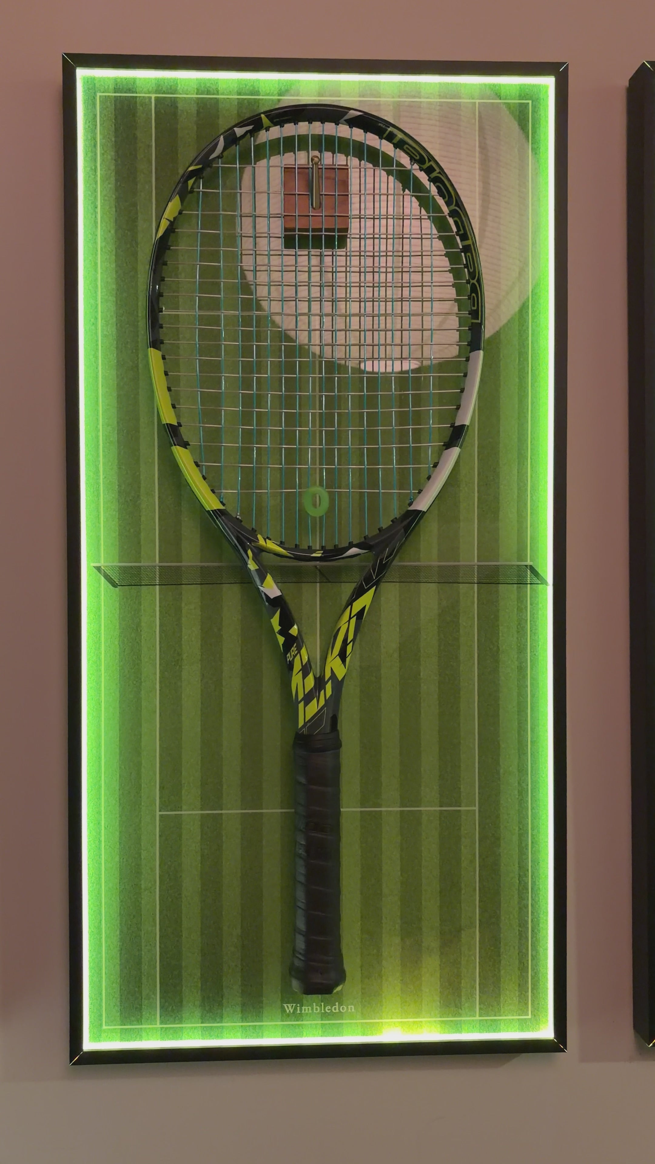 Premium Rectangular Racket Display Frame - Wimbledon (LED Gallery Edition)
