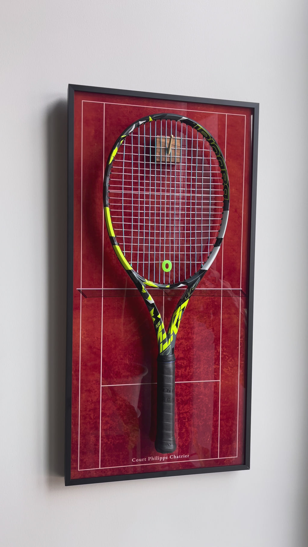 Premium Rectangular Racket Display Frame - Court Philippe-Chatrier Edition