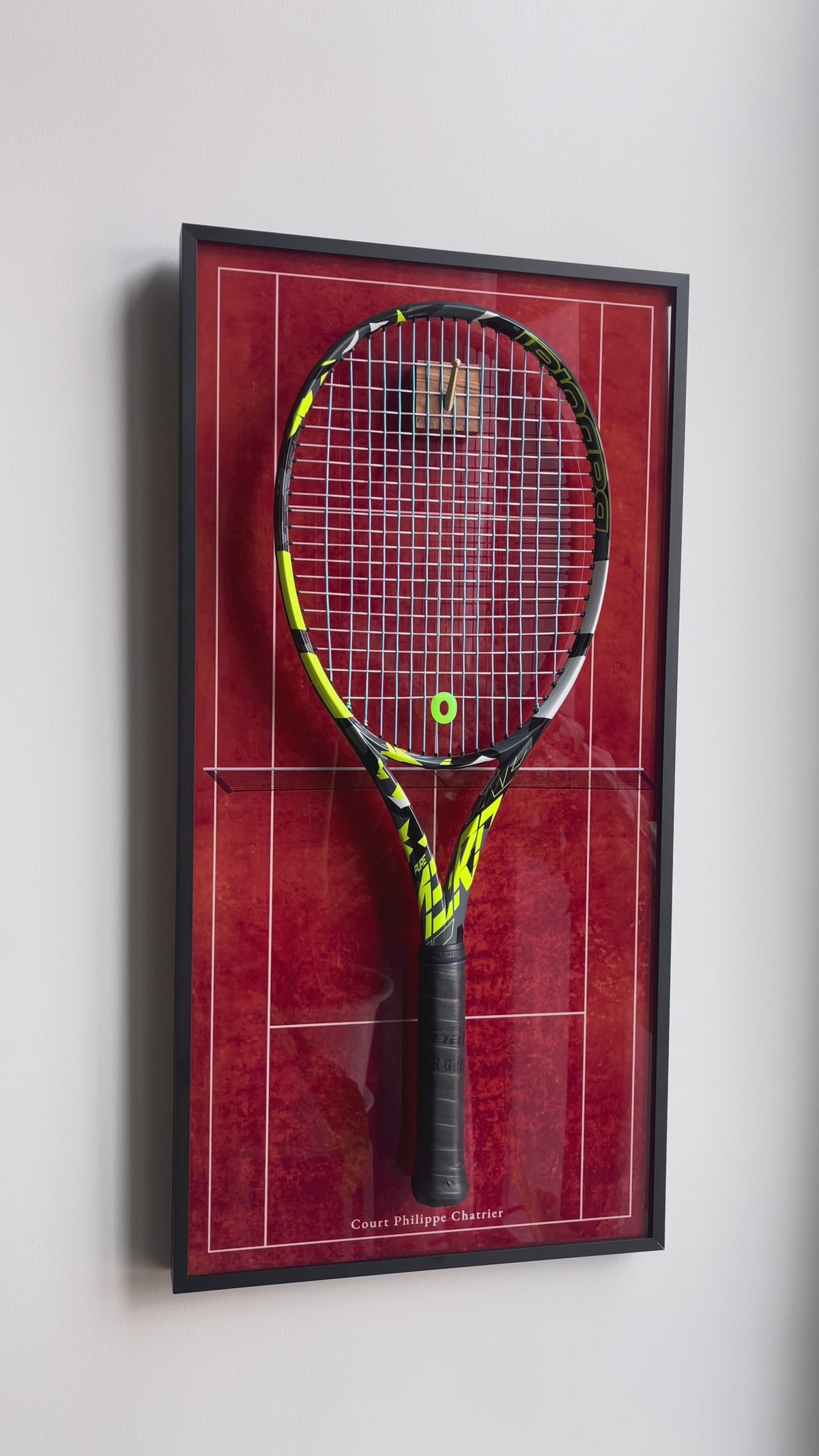 Premium Rectangular Racket Display Frame - Court Philippe-Chatrier Edition