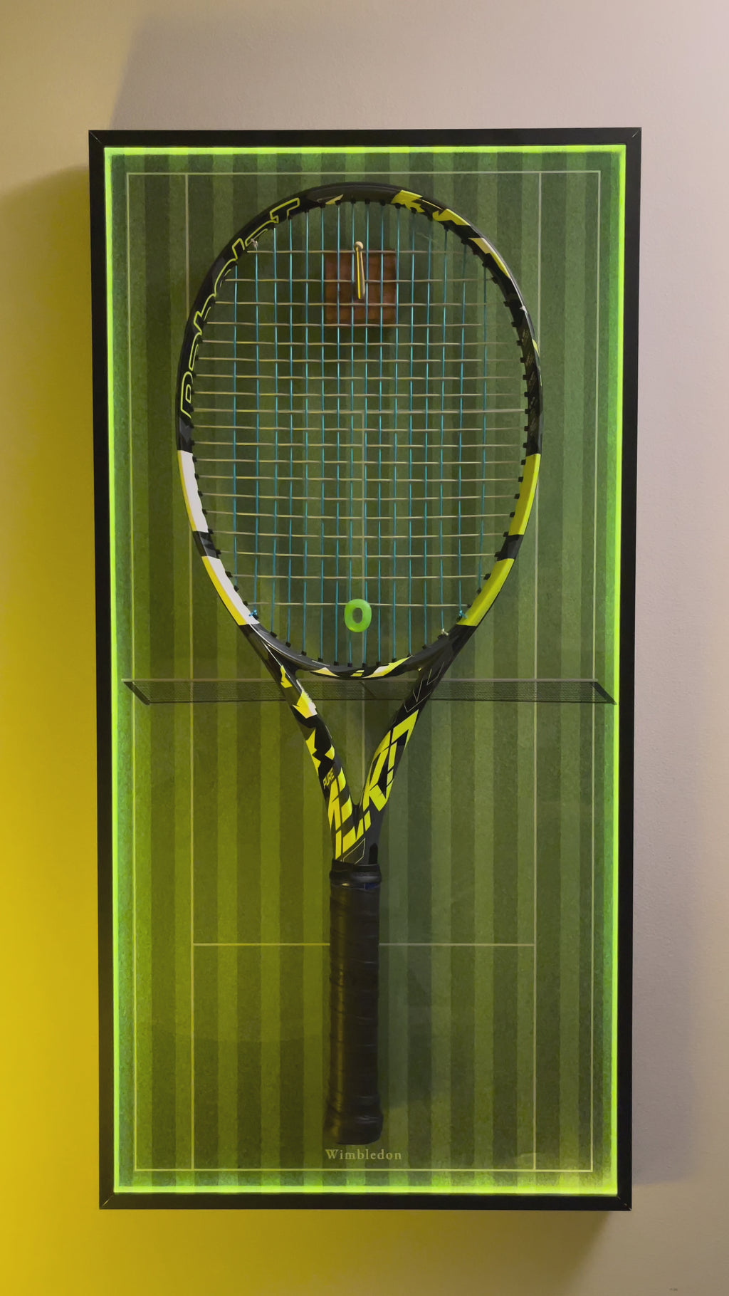 Premium Rectangular Racket Display Frame - Wimbledon (LED Gallery Edition)