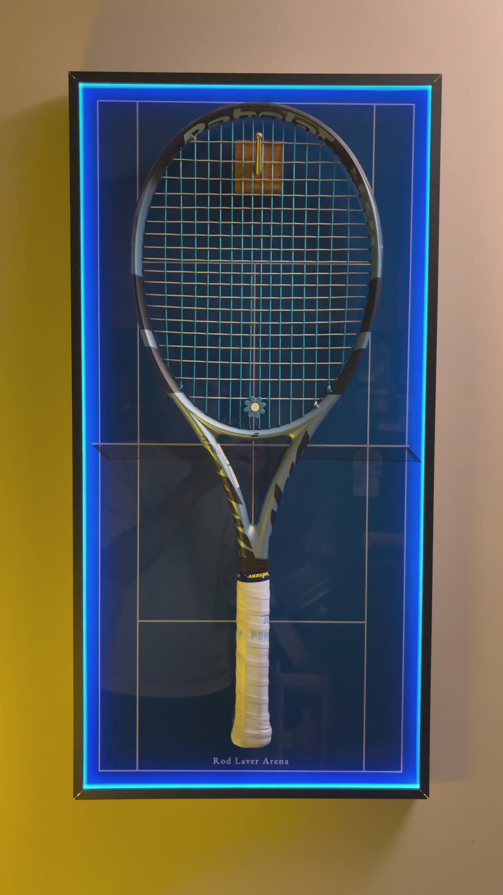 Premium Rectangular Racket Display Frame - Rod Laver Arena (LED Gallery Edition)