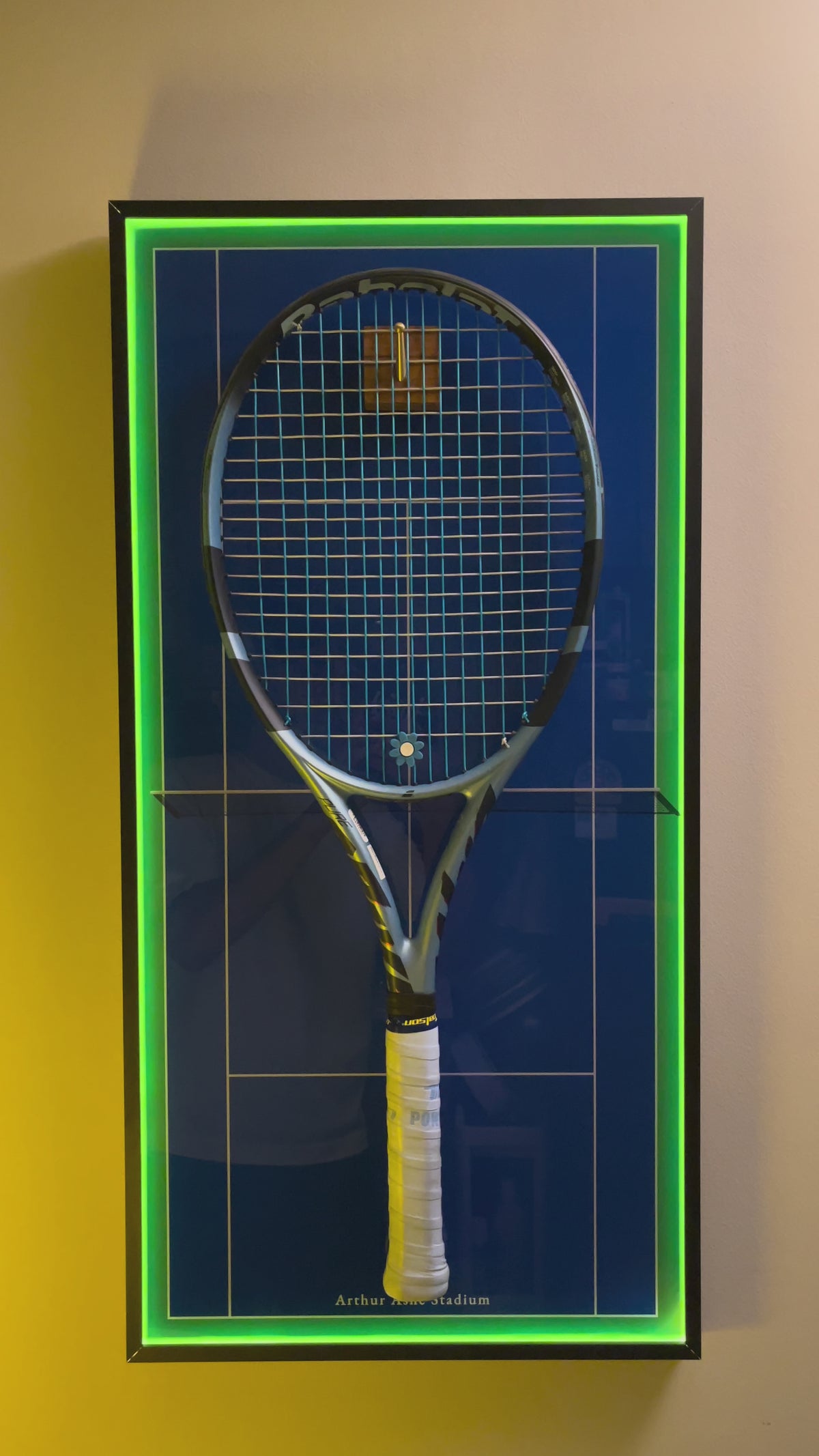 Premium Rectangular Racket Display Frame - Arthur Ashe Stadium (LED Gallery Edition)